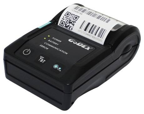 MX20, мобильный принтер этикеток, ширина печати 1,89", и/ф RS232, USB + Bluetooth 